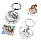 Llaveros Personalizados con Foto y Nombre Grabado - Llavero de Acero Inoxidable para Parejas, Famili