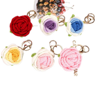Llaveros Personalizados Sweet Rose Flower - Llavero Crochet Rosa para Parejas, Regalo Artesanal Prem