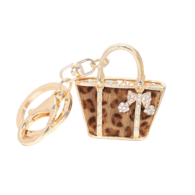 Private Key de tu Llavero - Llavero Creativo Estampado de Leopardo en Forma de Bolso, Regalo Premium