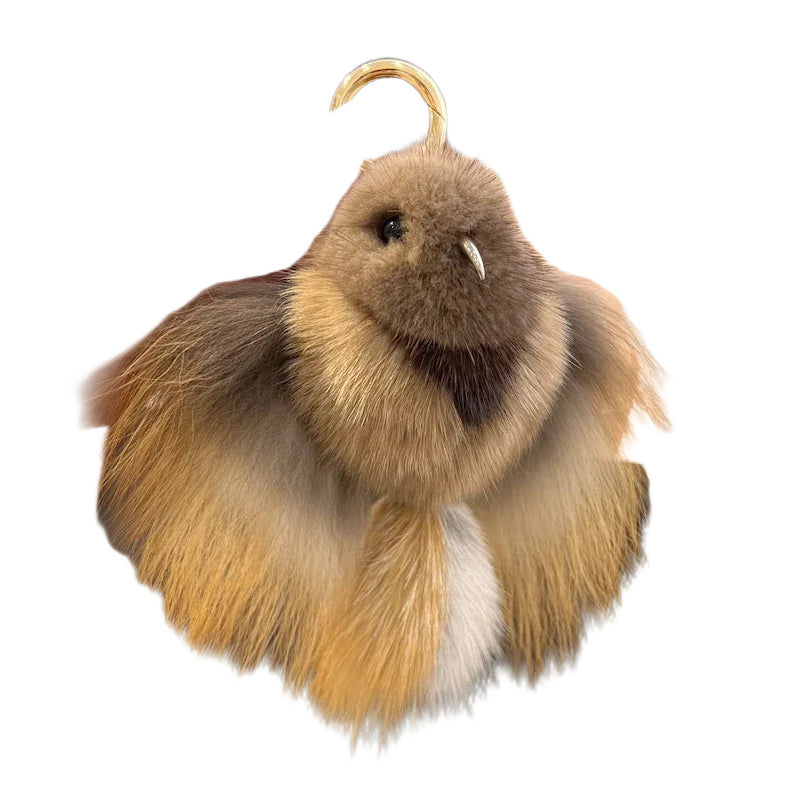 Labubu Llavero Precio: Llavero de Peluche Hip Hop Mink Fur Colgante de Pájaro Anunciación