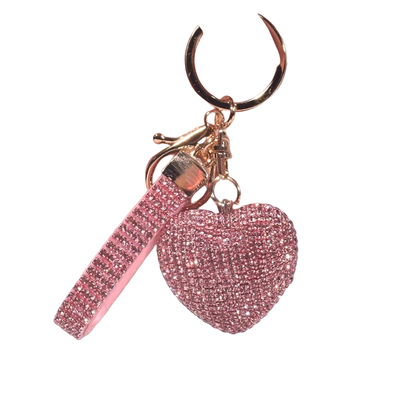 Llavero a Crochet para Hombre Corazón Multicolor Strass Aleación Premium Bolso Mujer