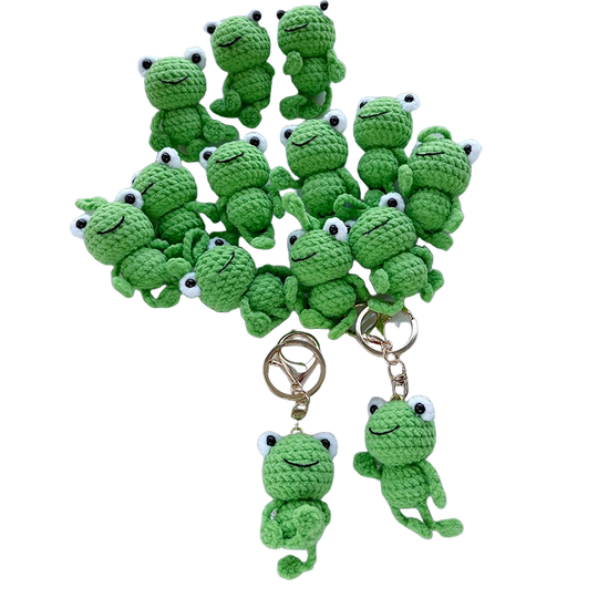 Llavero a Crochet Paso a Paso - Rana Verde Hecho a Mano Amigurumi, Accesorio Ecológico para Mochila,