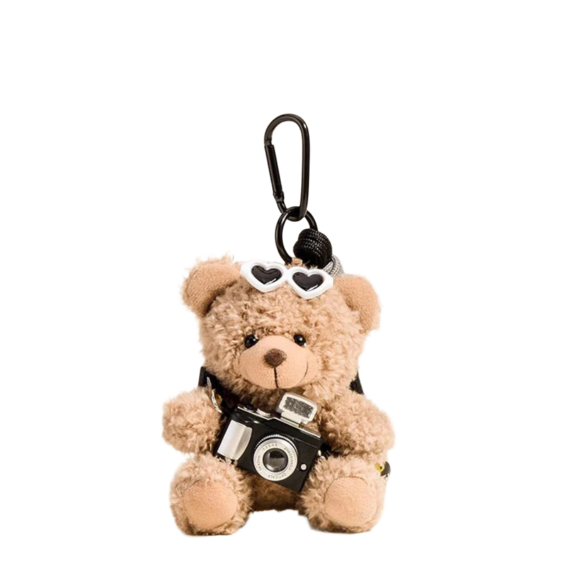 Llavero a Crochet Paso a Paso – Osito de Peluche con Cámara y Gafas – Colgante Premium