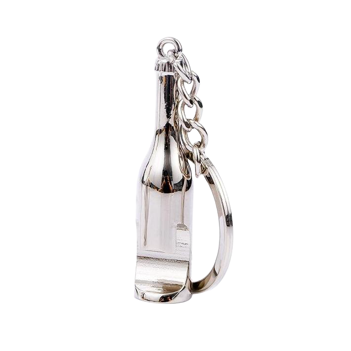 Llavero Abrebotellas Forma de Botella (Acero Inoxidable)