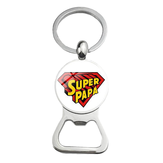 Llavero Abrebotellas Super Papá (Acero)