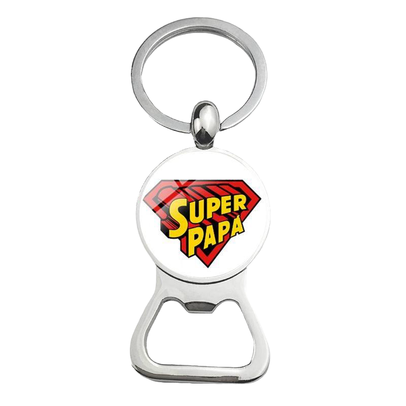 Llavero Abrebotellas Super Papá (Acero)