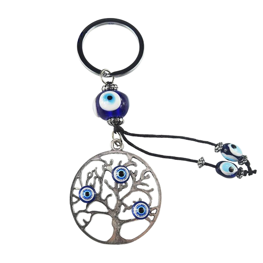 Llavero Árbol de la Vida con Piedras Azules