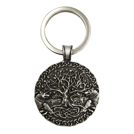 Llavero Árbol de la Vida en Acero Nórdico