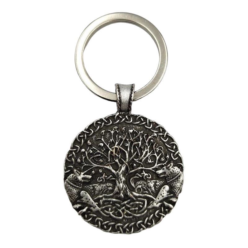 Llavero Árbol de la Vida en Acero Nórdico