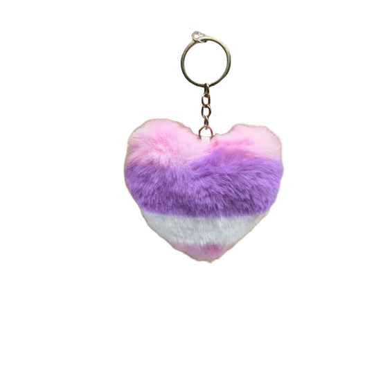 Llavero con Foto Personalizado - Corazón de Pompón Suave para Llavero, Mochila y Bolso - Regalo Únic