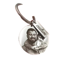 Llavero con Foto Personalizado - Llavero de Acero Inoxidable Grabado, Retrato Redondo, Regalo Único