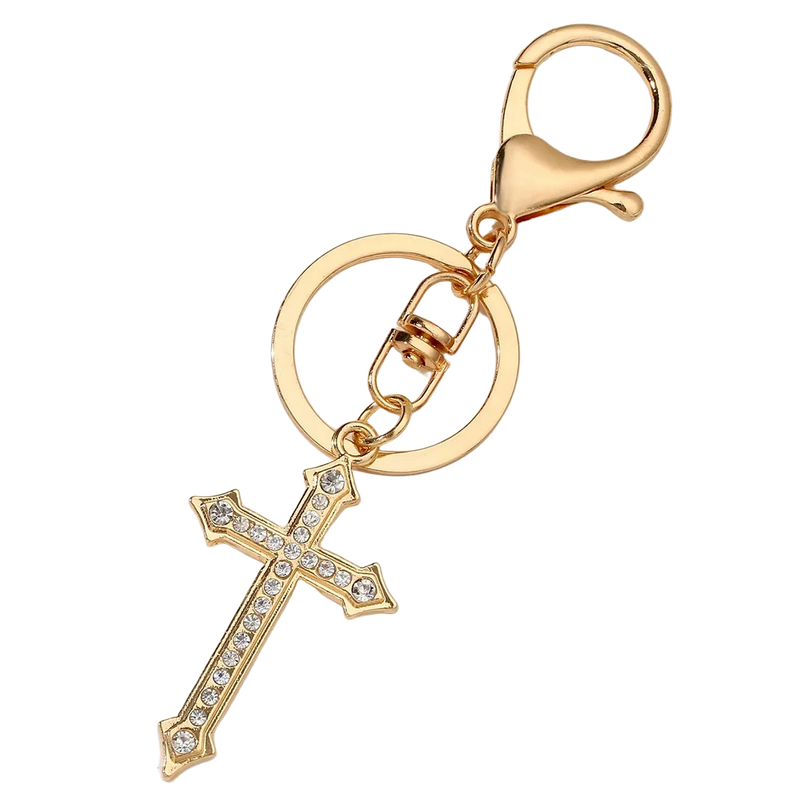 Llavero Hombre Cruz con Cristales - Regalo Original para Novia y Mejor Amiga, Colgante de Bolso