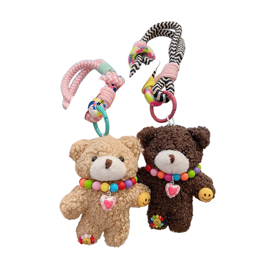 Llavero Hombre Oso de Peluche Arcoíris Coreano - Regalo Creativo para Pareja