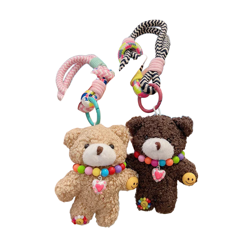 Llavero Hombre Oso de Peluche Arcoíris Coreano - Regalo Creativo para Pareja
