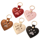 Llavero para bolso de cuero con forma de corazón y pata - Recuerdo para dueños de perros y gatos