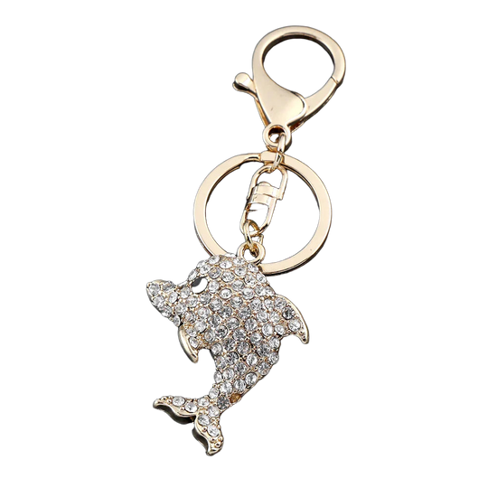 Llavero para Bolso Delfín Blanco Cristal Surtido - Colgante de Lujo para Mujer y Hombre