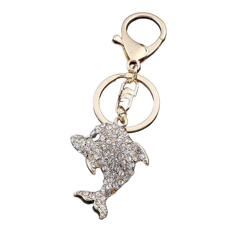 Llavero para Bolso Delfín Blanco Cristal Surtido - Colgante de Lujo para Mujer y Hombre