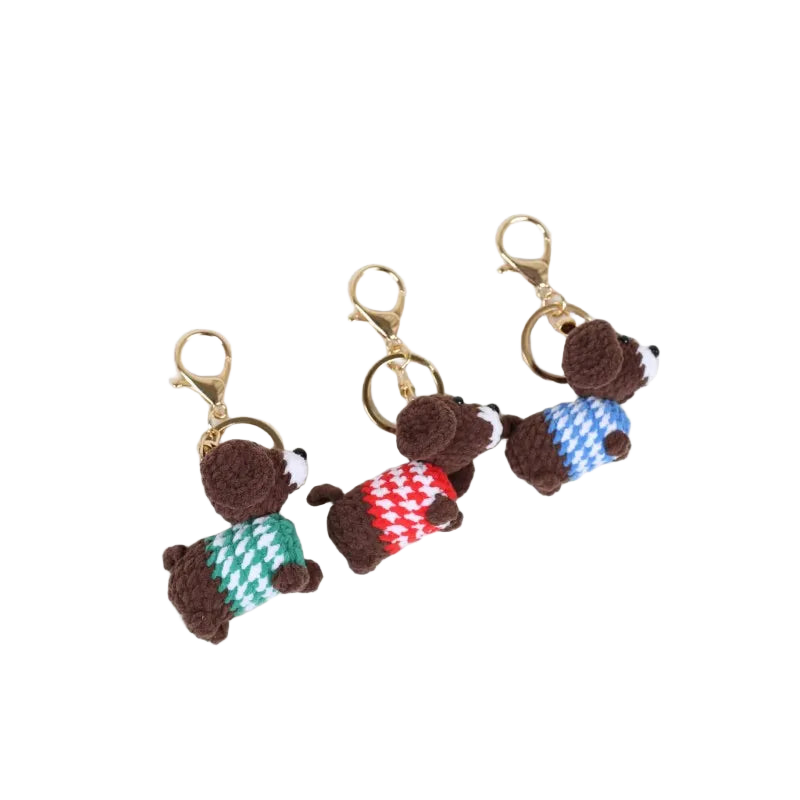 Llavero Personalizado Perro Salchicha Tejido a Mano - Regalo Original y Premium