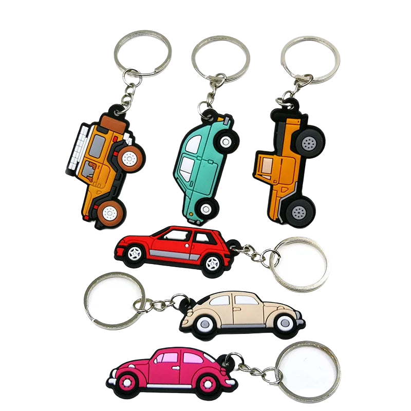 Llaveros Charms de Coche en 6 Colores - Llavero de PVC para Bolso, Regalo para Niño