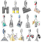 Llaveros Charms de Plata 925: Torre Eiffel, Coliseo, Arco del Triunfo - Luminosos y Elegantes