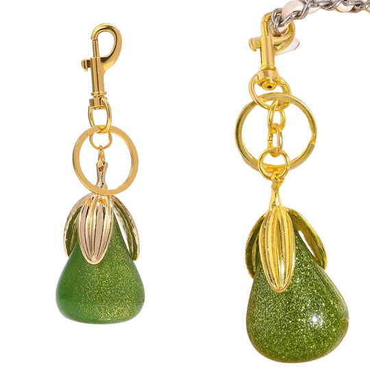 Llaveros Originales para Coche - Colgante de Pera Brillante con Purpurina, Accesorio de Moda para Mu