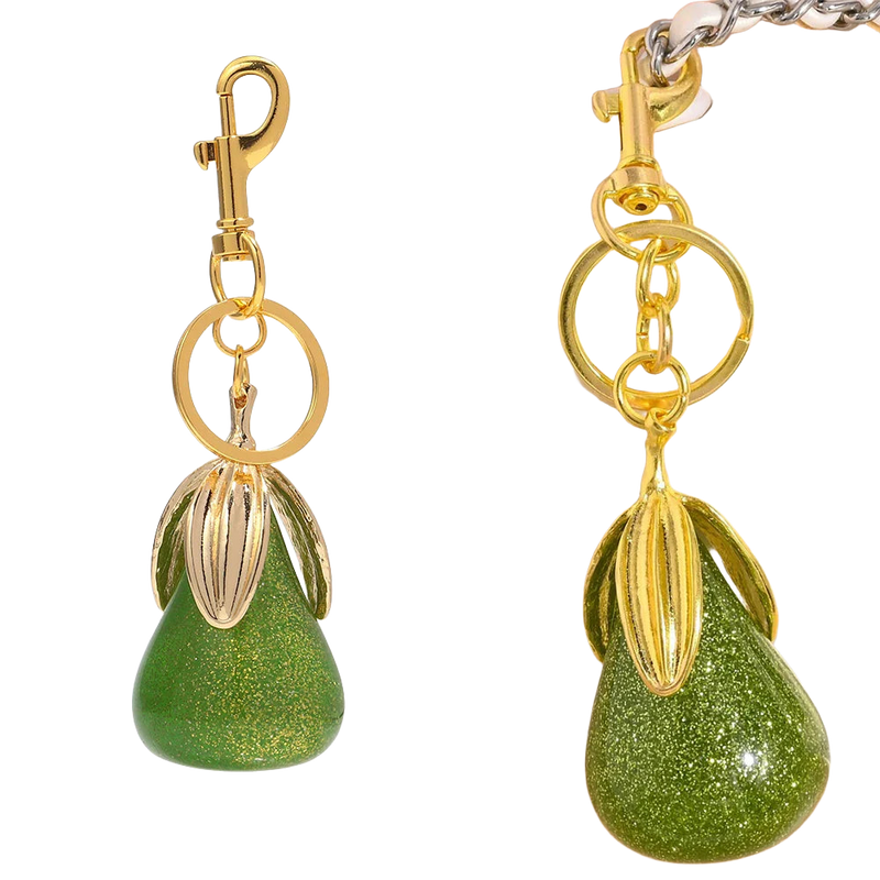 Llaveros Originales para Coche - Colgante de Pera Brillante con Purpurina, Accesorio de Moda para Mu