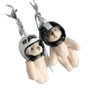 Llaveros Originales para Coche - Peluche Oso con Casco Y2K, Colgante Decorativo para Llaves, Mochila