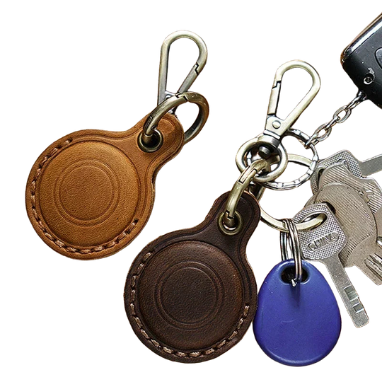 Llaveros para AirTag de Cuero Retro - Funda Protectora Anticaídas para Localizador Apple, Accesorio