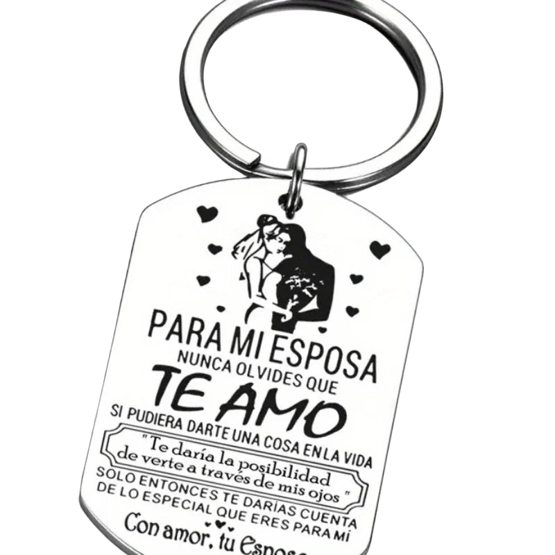 Llaveros para Hombres - Regalo para Esposa - Nunca Olvides Que Te Amo - Colgante de Lujo para Pareja