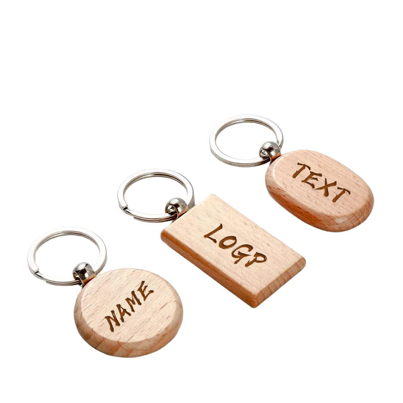 Llaveros Personalizados con Foto - Grabado Láser Premium en Madera de Haya