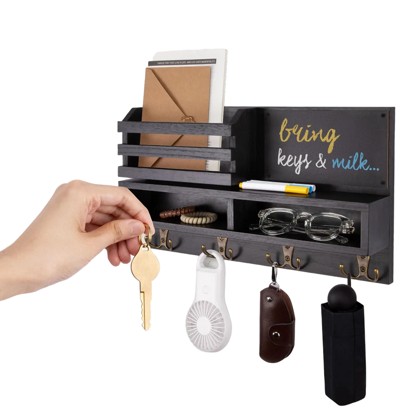 Llaveros Personalizados con Pizarra y Ganchos de Madera - Set DIY para Llavero Personalizado con Fot