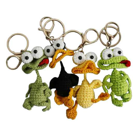 Llaveros Personalizados de Pato de Ganchillo - Diseño Divertido de Boca de Salchicha, Llavero de Pat