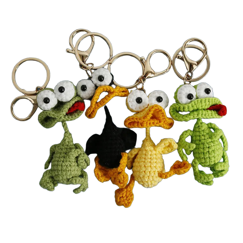 Llaveros Personalizados de Pato de Ganchillo - Diseño Divertido de Boca de Salchicha, Llavero de Pat