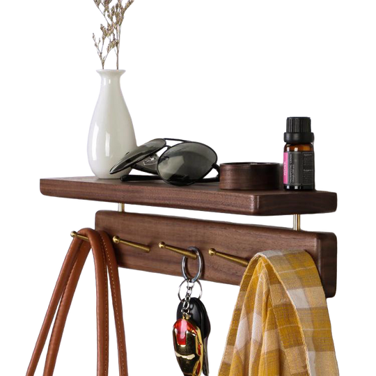 Perchero de Pared de Madera Maciza