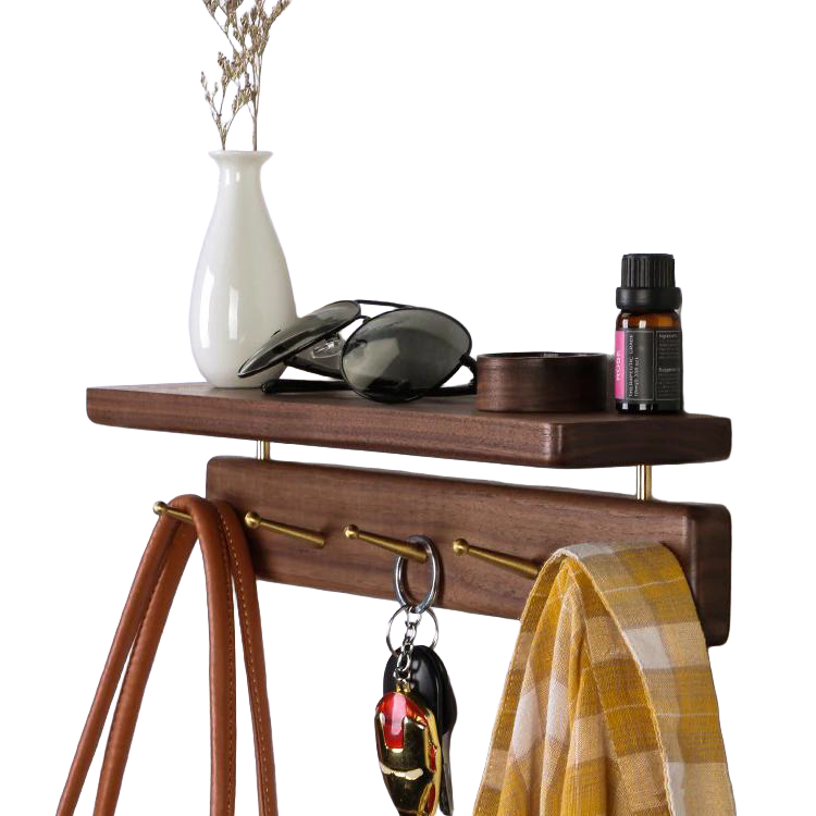Perchero de Pared de Madera Maciza