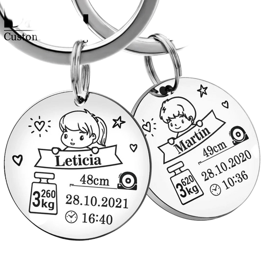 Llaveros Personalizados para Bebé Recién Nacido - Regalo Emotivo para Mamá y Papá