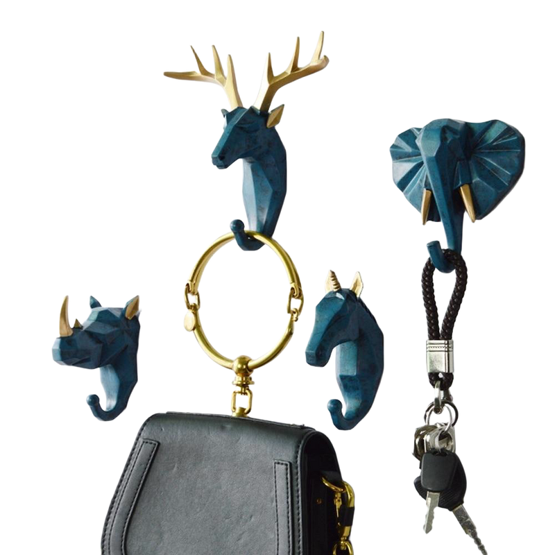 Perchero de Pared <br> Animales Geométricos