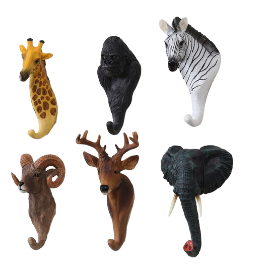 Perchero de Pared con Animales Realistas