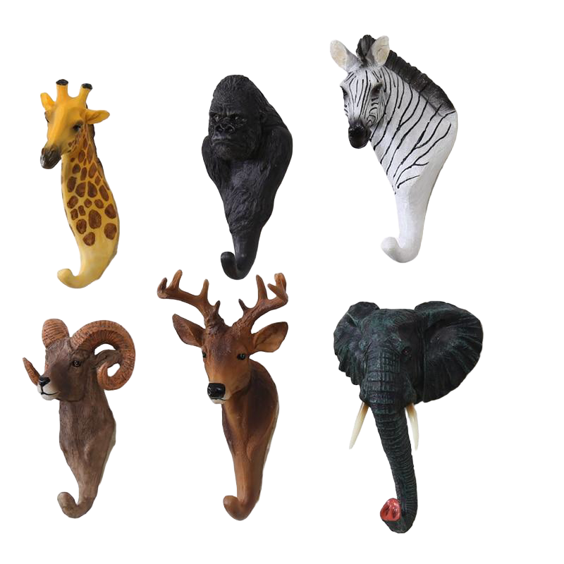 Perchero de Pared con Animales Realistas